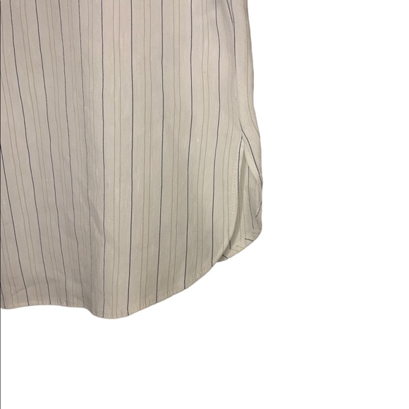 NWT Theory Short Sleeve Linen multi stripe Top size P - Picture 3 of 6